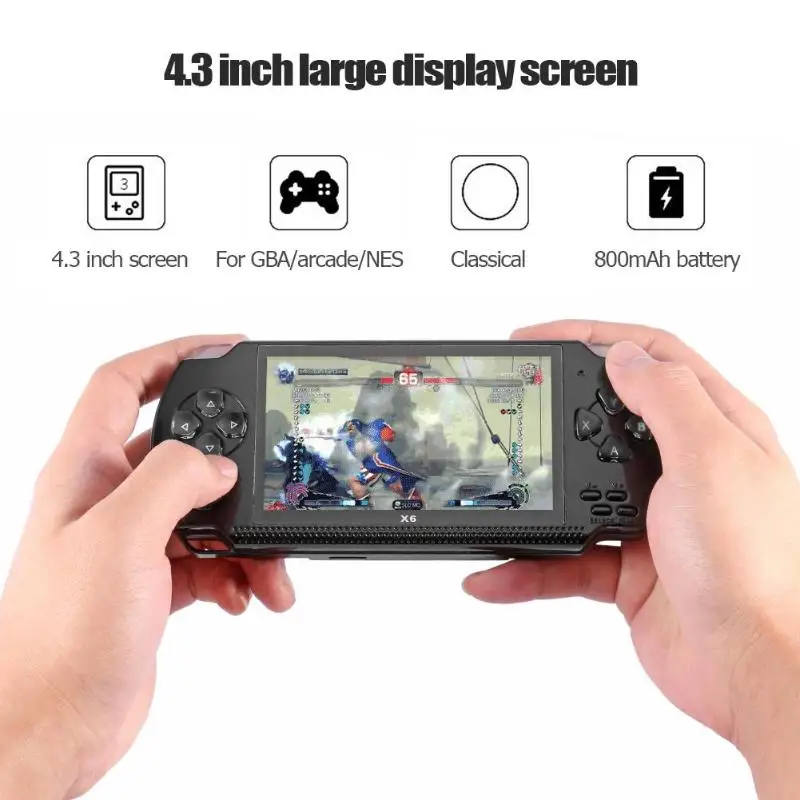 X6 4 3 inch игровая консоль ручной 8G памяти игровой автомат игры|Портативные игровые