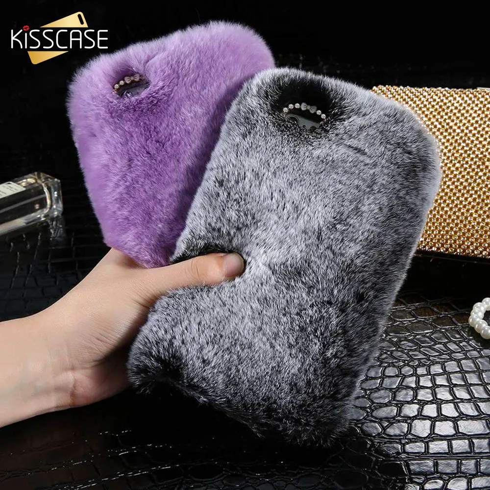 KISSCASE новые чехлы из кроличьего меха для Samsung Galaxy Note 8 5 4 S7 S6 Edge чехол iPhone X 7 6 6S Plus 5S SE