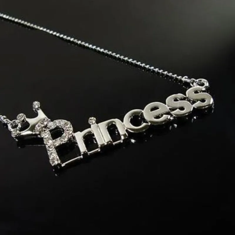Luxury Gold Silver Color Queen Princess Crown Chain Necklace Zircon Crystal Women Fashion Jewelry Birthday Present M13 | Украшения и