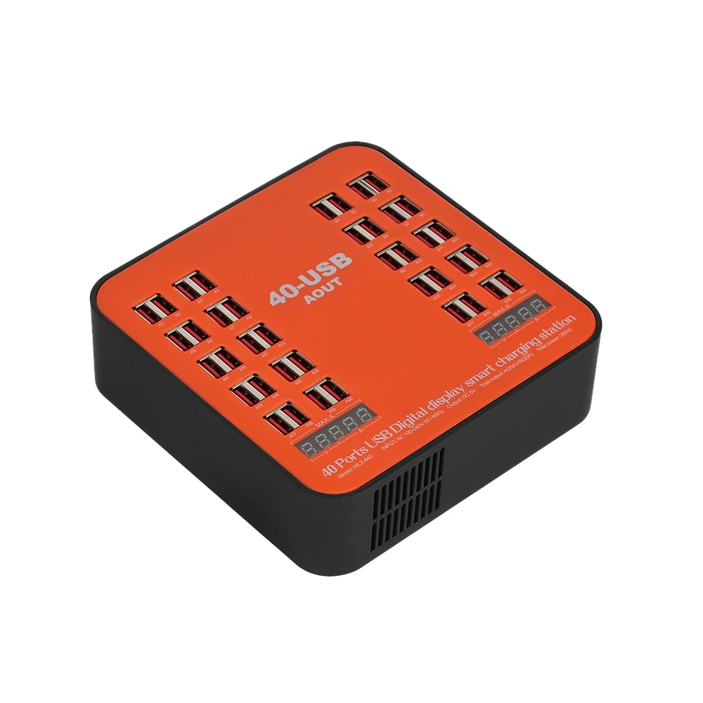 WLX 840 USB зарядное устройство 200 Вт 40 портовое настенное двойной цифровой дисплей