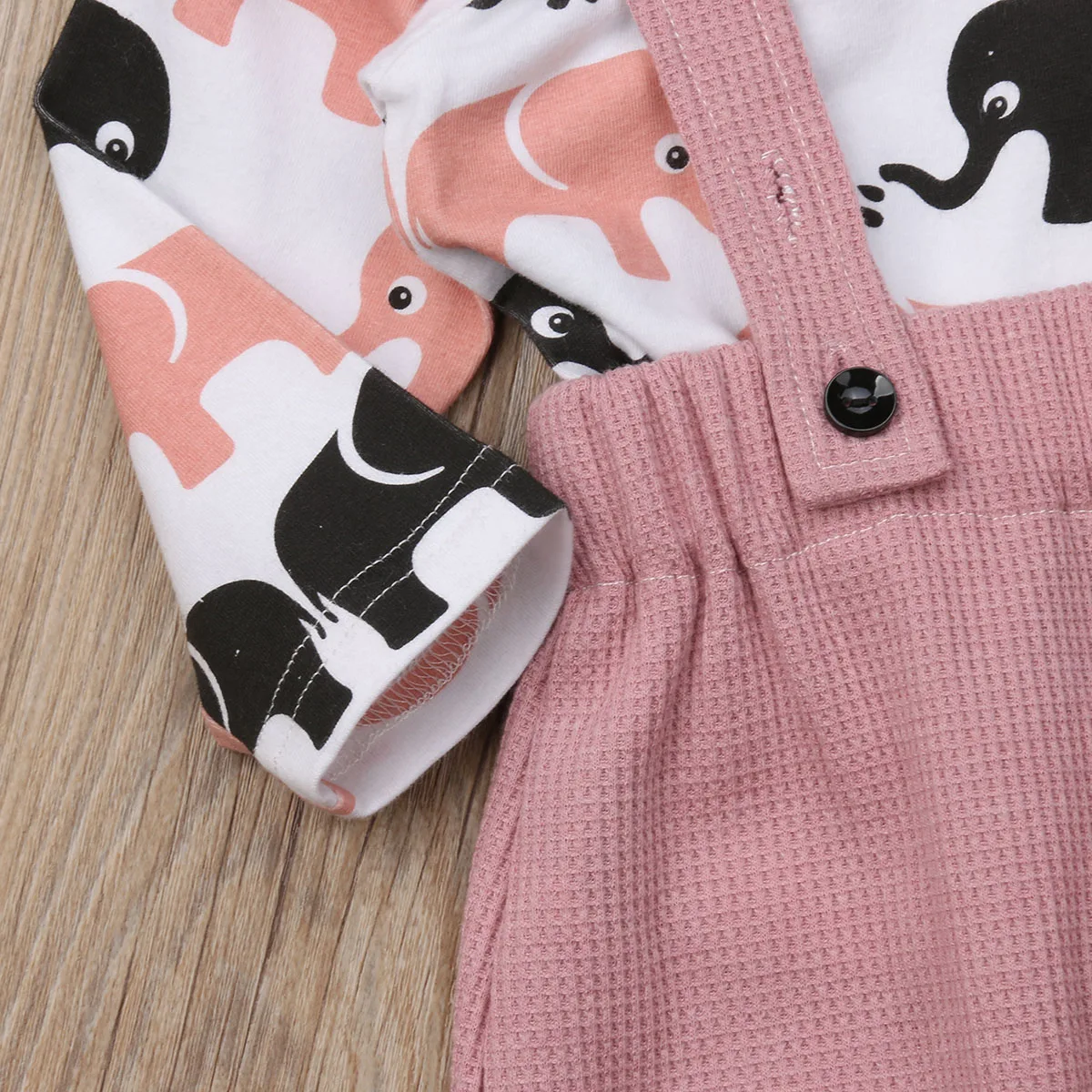Cute Infant Toddler Kids Baby Boy Girl Long Sleeve Elephant T-shirt Tops Overalls Bib Pant 2PCS Outfits Clothing Set | Детская одежда и