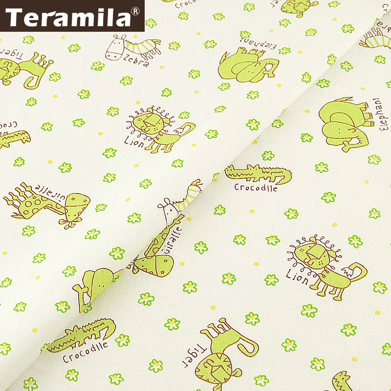 Teramila 100% хлопчатобумажная ткань с рисунком мультяшных животных дизайнерский