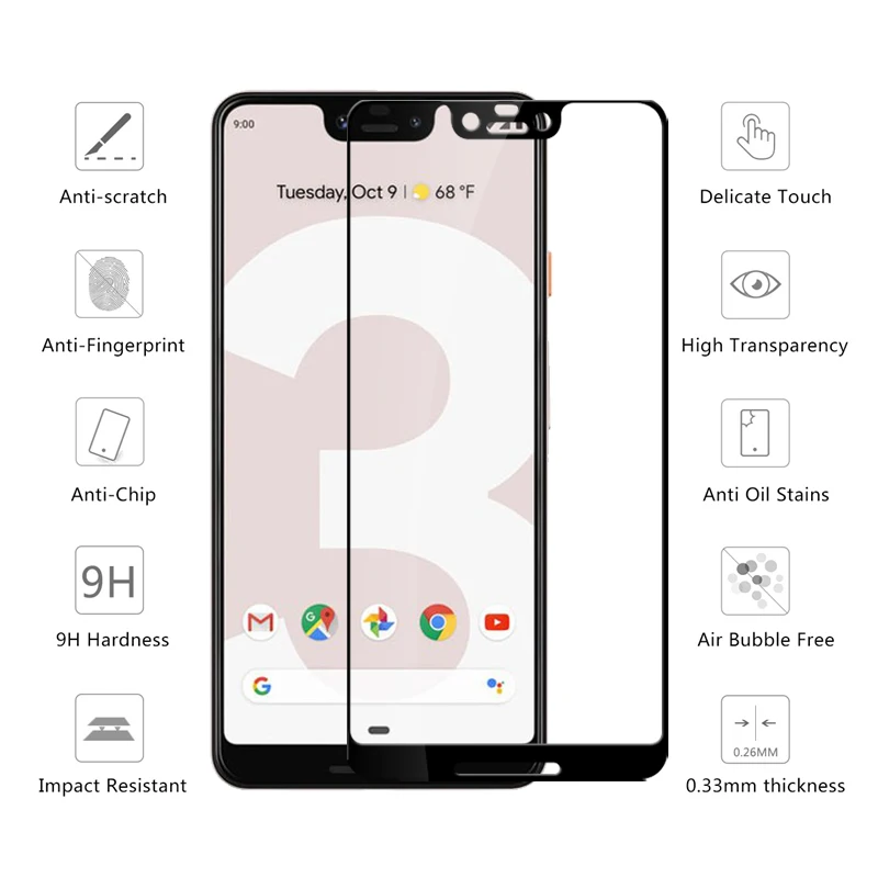 Защитное стекло для Google pixel 2 3 xl закаленное Защита экрана pixel2 pixel3 2xl 3xl защитная
