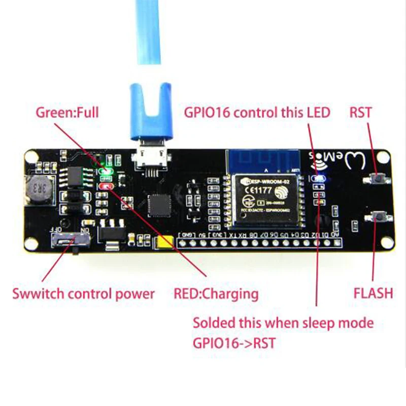 ESP8266 для WeMos D1 Esp Wroom 02 материнская плата Mini WiFi модуль Nodemcu 18650 аккумулятор|Запасные