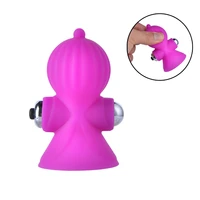 1 pair 10 frequency vibrating breast massager nipple clamps clitoris stimulation vibrators chest orgasm pump adult toy for woman