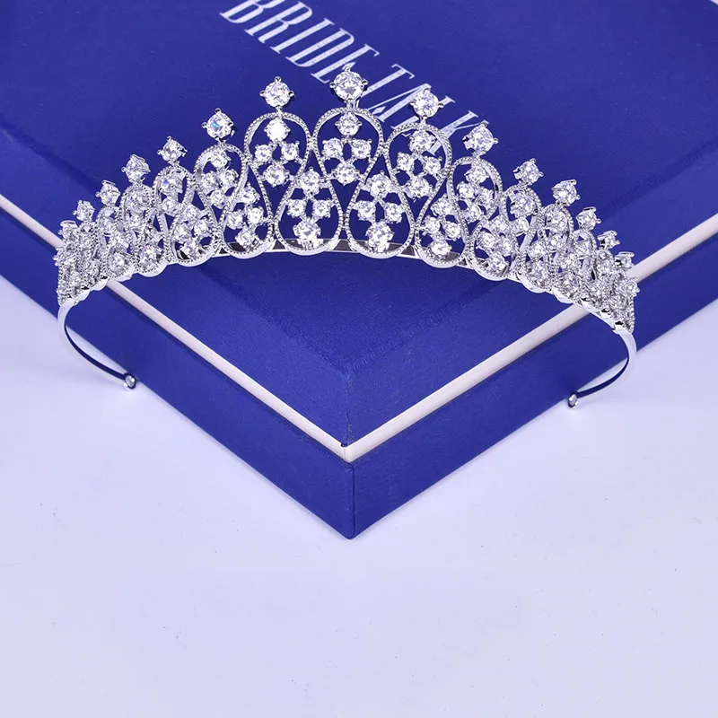 Круглая огранка циркониевая тиара Корона AAA прозрачный кубический цирконий