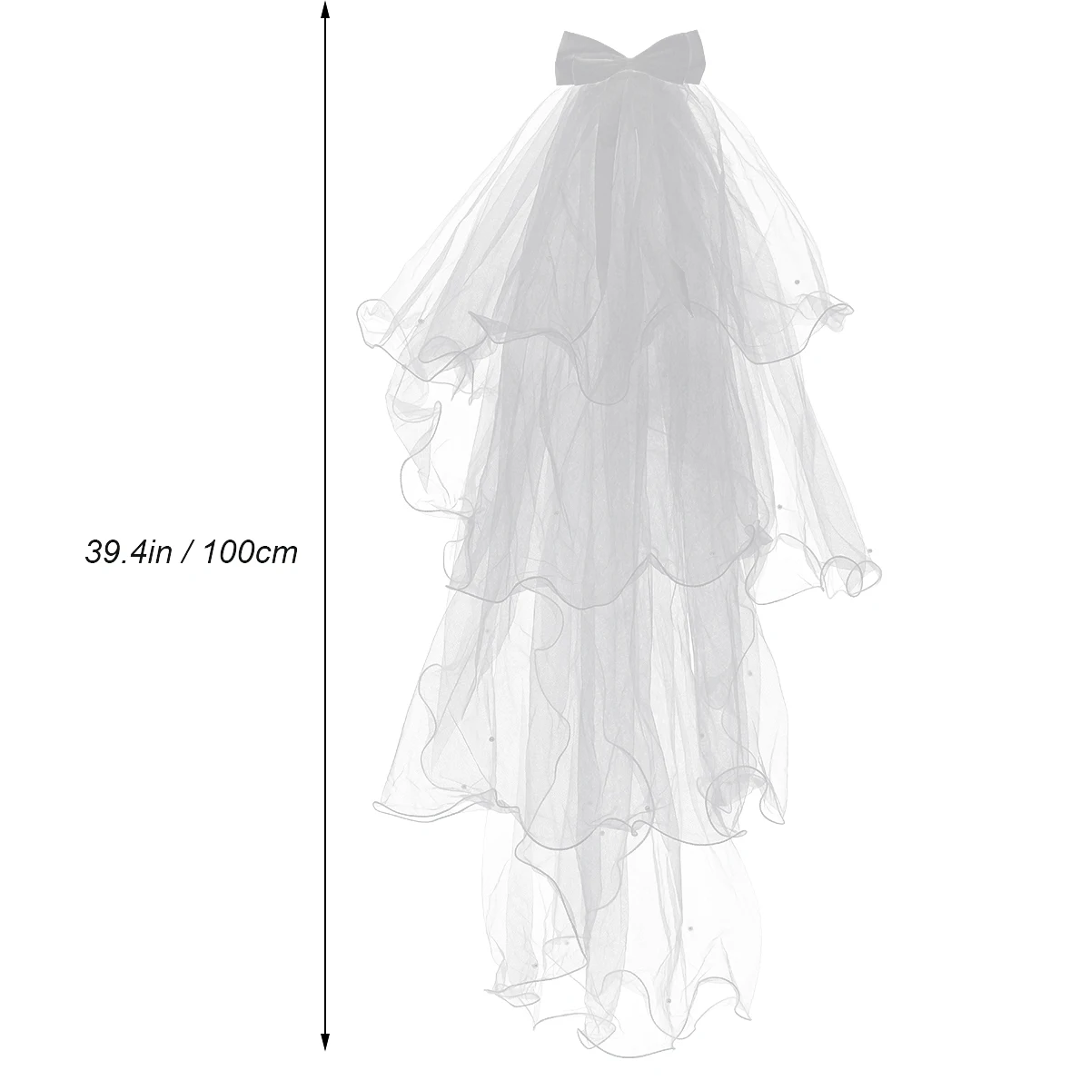 Четырехслойная кружевная Фата для невесты с бантом белые свадебные аксессуары