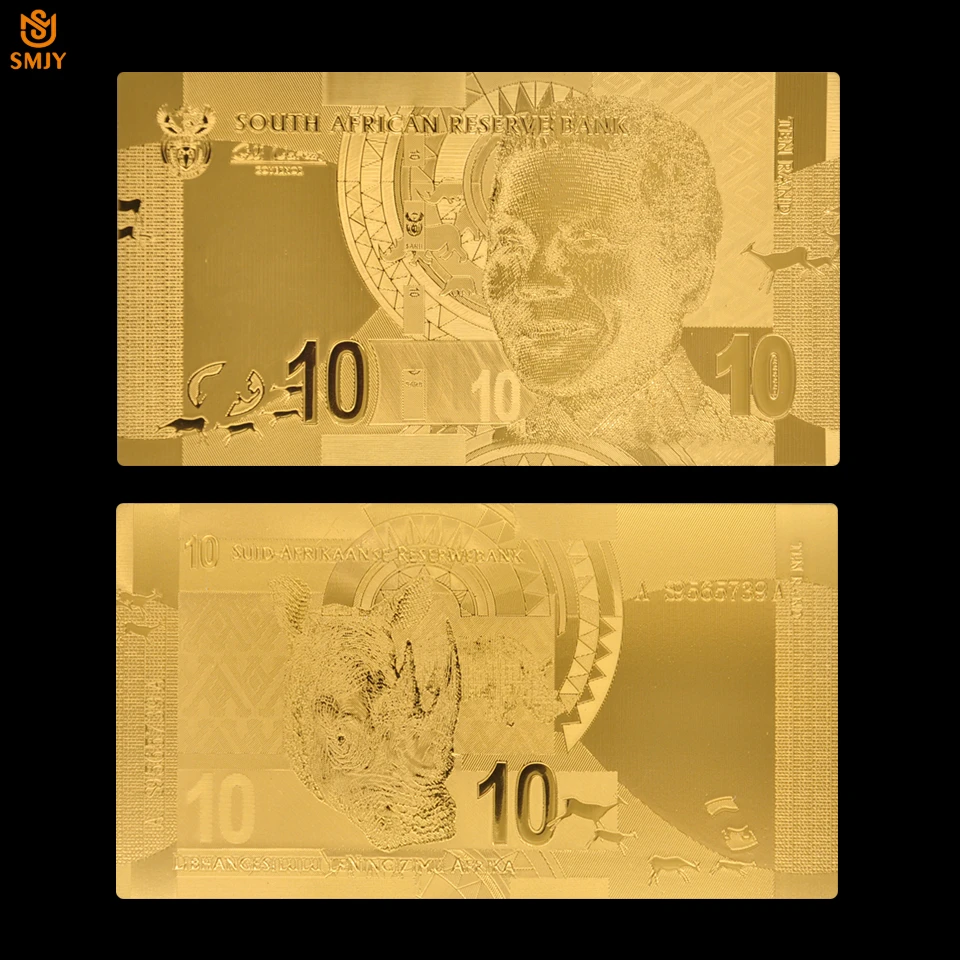 5Pcs/Lot Hot Sales Pure Gold 999 South African Banknote Set 10/20/50/100/200 Rand Bill Paper Money For Collection | Дом и сад