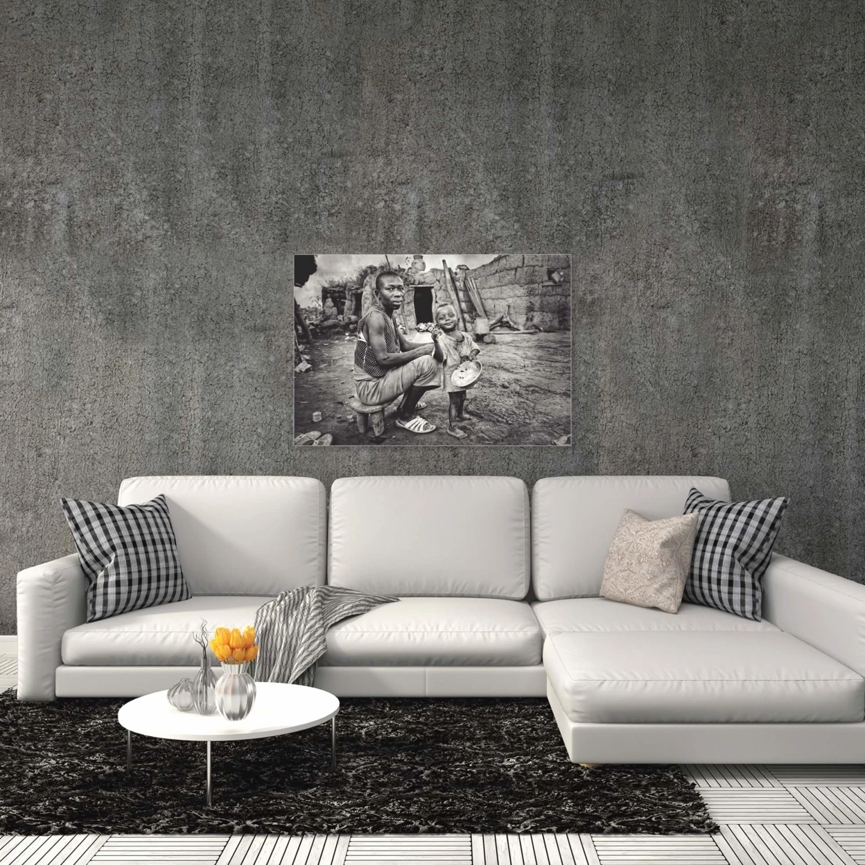 Lobi Village by Manuel Vilches - African Family Art on Metal | Дом и сад