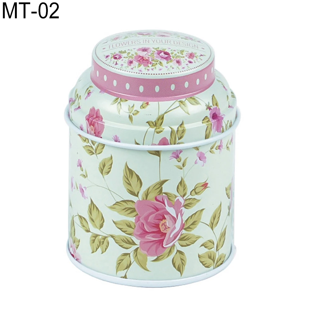 Vintage Flowers Cylinder Mini Tin Case Candy Tea Package Container Storage Box | Дом и сад