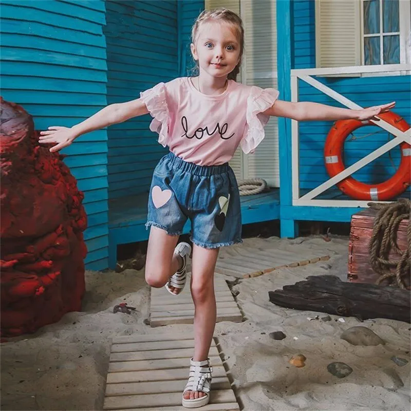 LILIGIRL/одежда с расклешенными рукавами для маленьких девочек Новая детская