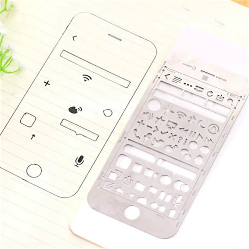 Милые линейки Kawaii полые трафареты креативные iPhone Металлические Линейки для