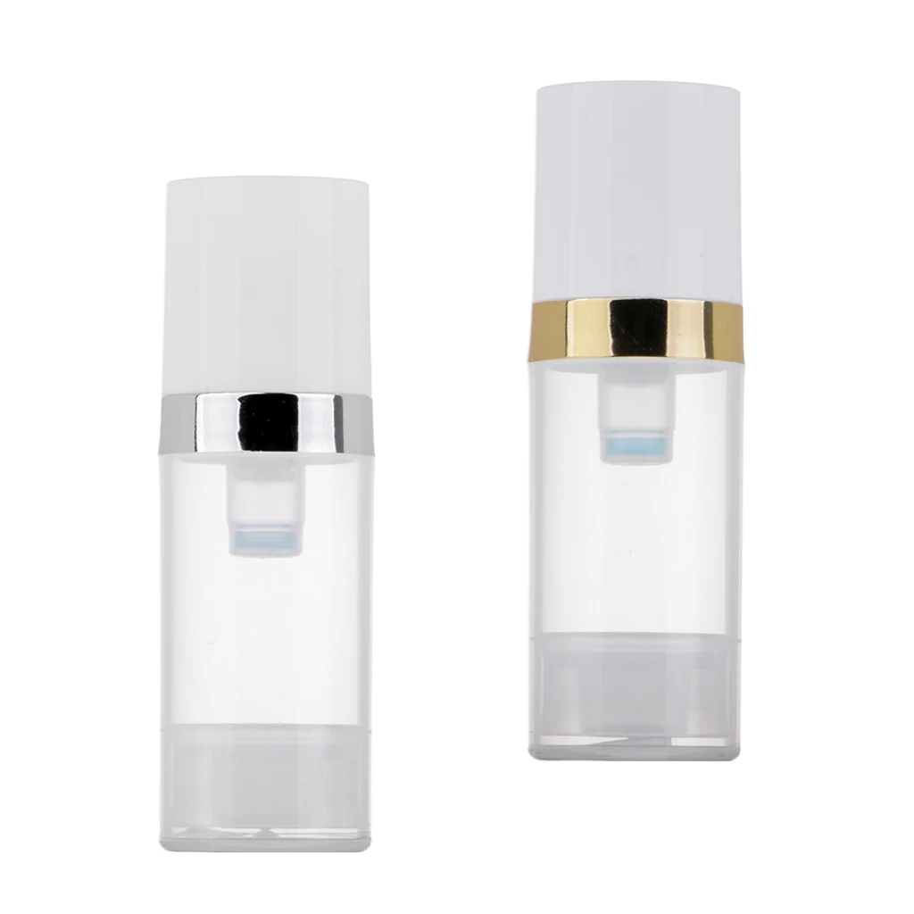 10ml Empty Makeup Bottles Pump Tubes Clear Plastic Lotiions Cream Cosmetics Container Set of 2 Refillable for travel and DIY | Красота и
