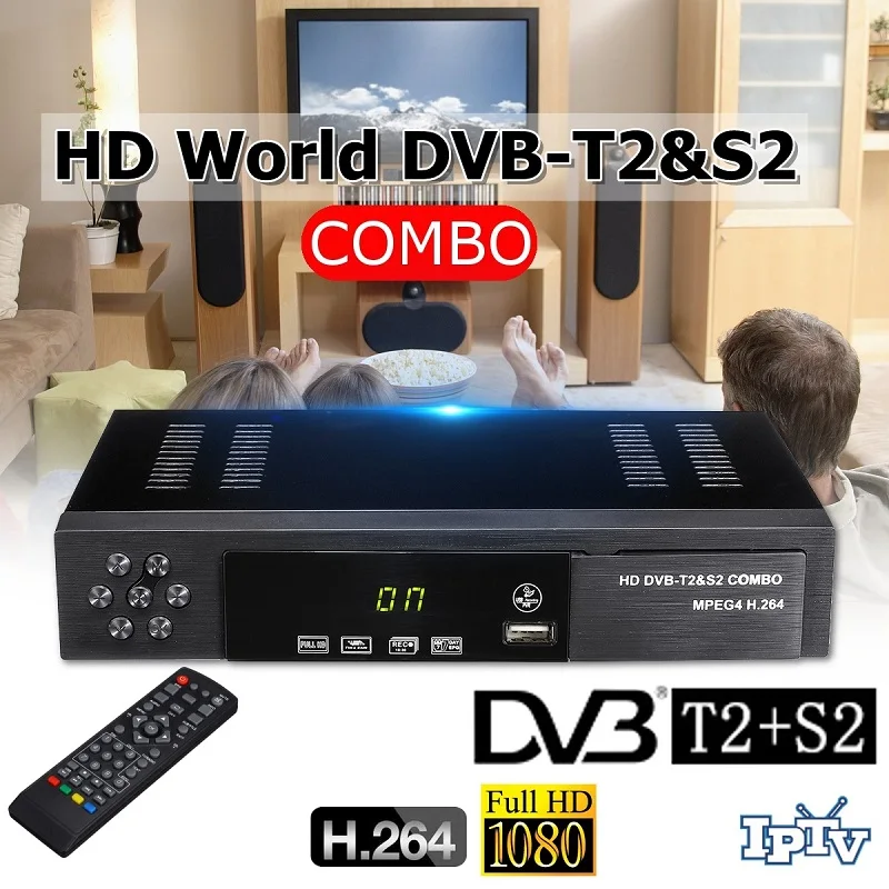USB 2,0 DVB S2 T2 ТВ-тюнер DVB-S2 DVB-T2 комбо-ресивер телеприставка Full-HD цифровой смарт-ТВ приставка MPEG4 поддержка Wifi антенна