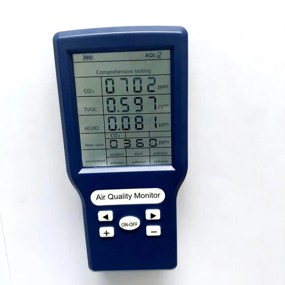 Новый детектор углекислого газа TVOC HCHO AQI анализатор портативный тестер качества