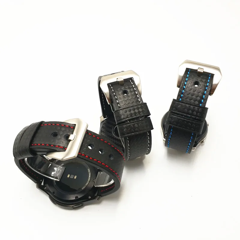 Для Samsung Galaxy Watch 42/46 мм кожаный ремешок из углеродного волокна Ремешок для Gear S3 S2