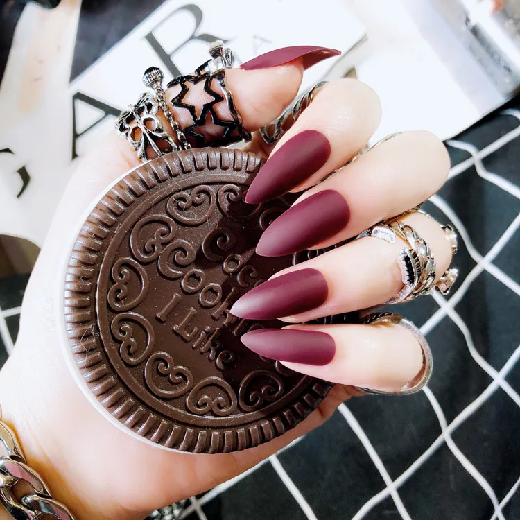 24 шт./кор. поддельные наклейки для нейл арта дизайн накладные ногти натуральная