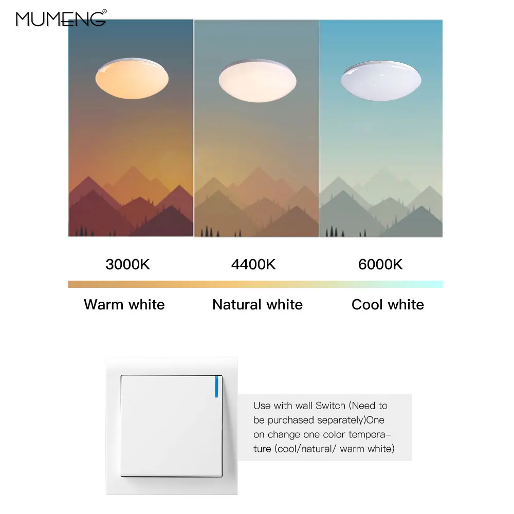 Умный светодиодный потолочный светильник RGB для гостиной 32 Вт с Bluetooth динамиком
