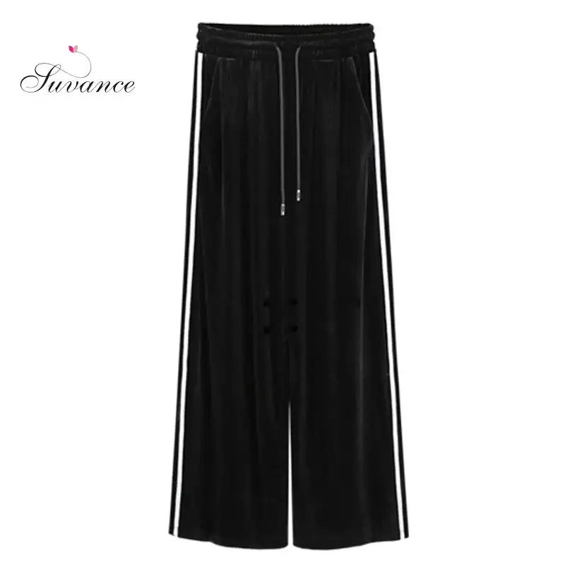 Осенние повседневные женские широкие брюки Suvance с высокой талией|wide leg pants|women wide