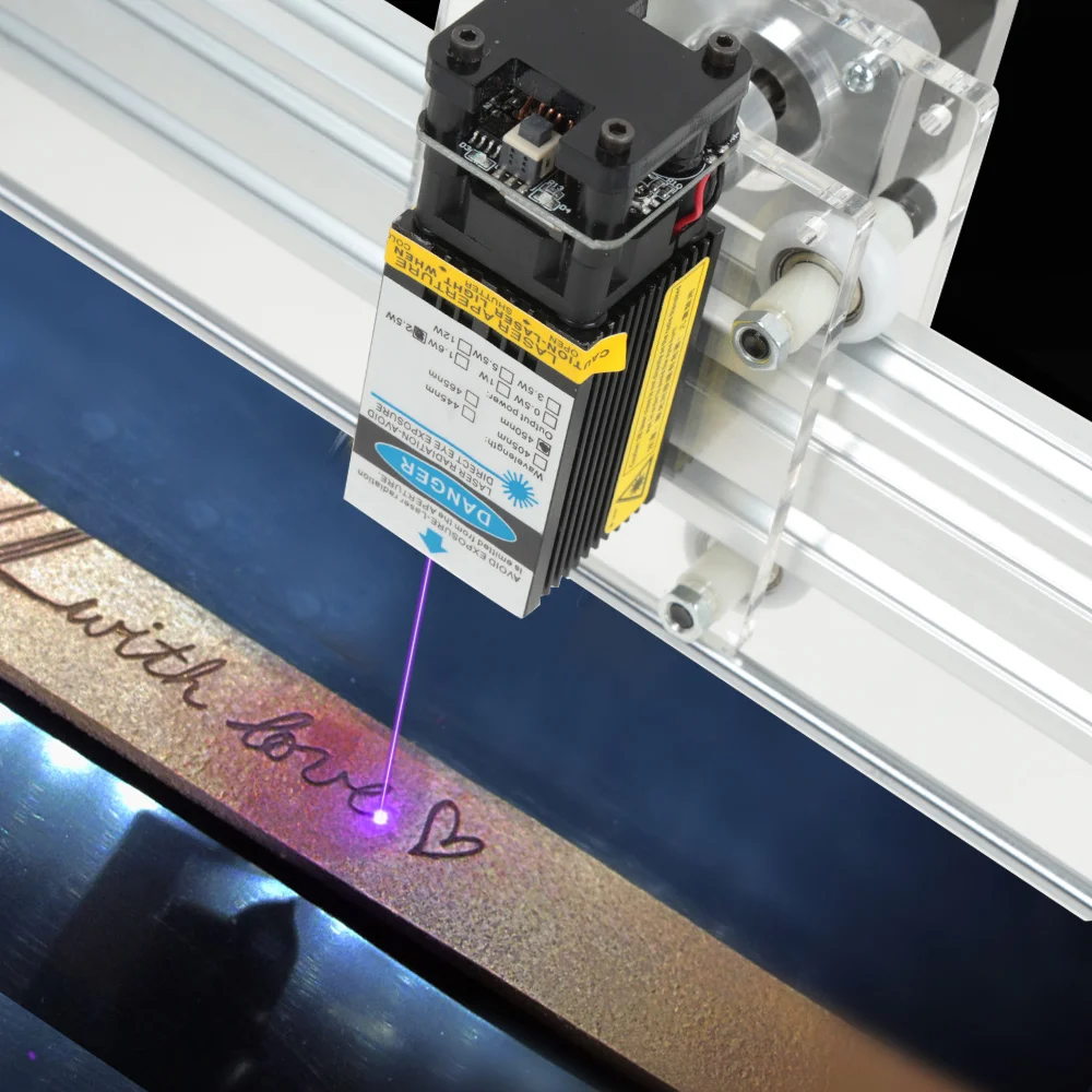 Лазерный Гравировальный мини станок 3000 МВт 12 В Настольный деревообрабатывающий