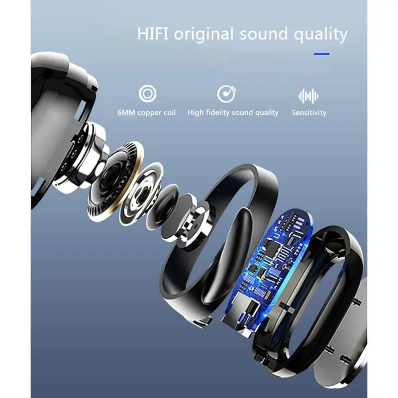 Беспроводные Bluetooth наушники с динамическим динамиком мини спортивные поддержкой