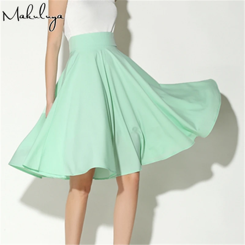 

Женская винтажная Плиссированная Юбка-миди до колена, с высокой талией