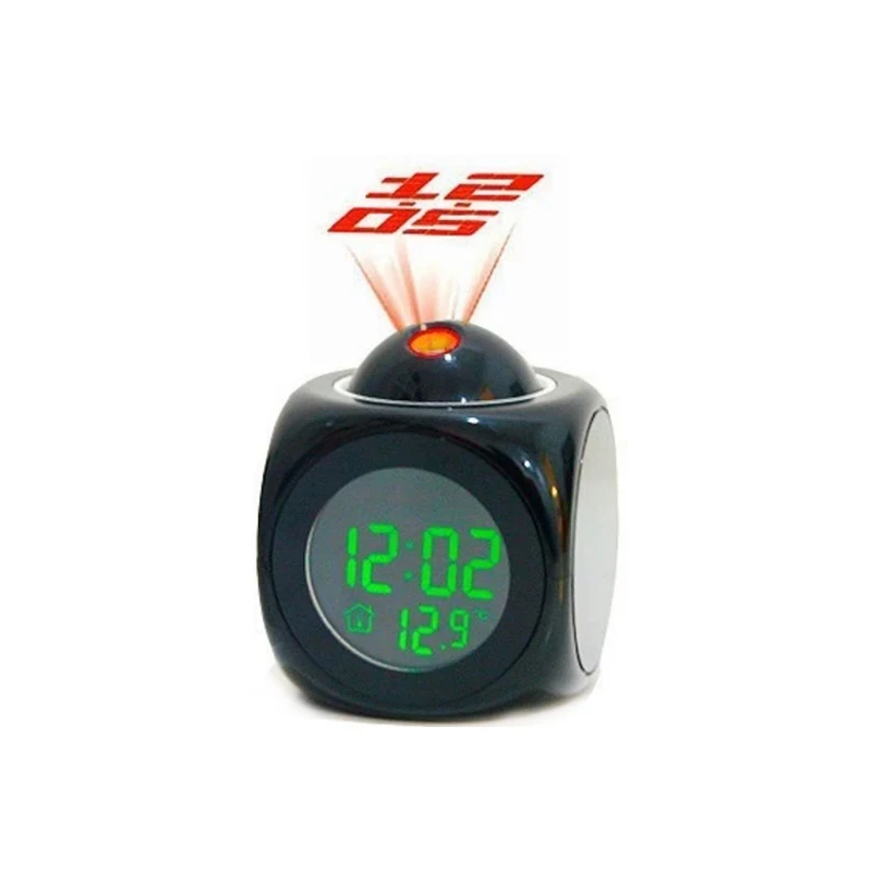 LCD Projection LED Display Time Digital Alarm Clock Talking Voice Prompt Thermometer Snooze Function Desk | Дом и сад