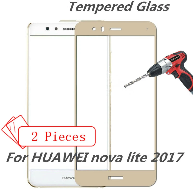 2 шт. полное покрытие закаленное стекло для HUAWEI Nova Lite 2017 экран защитный чехол