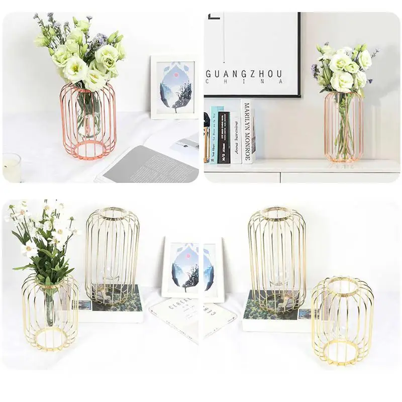 1 Набор железная ваза для искусства роза роскошный скандинавский стиль стекло