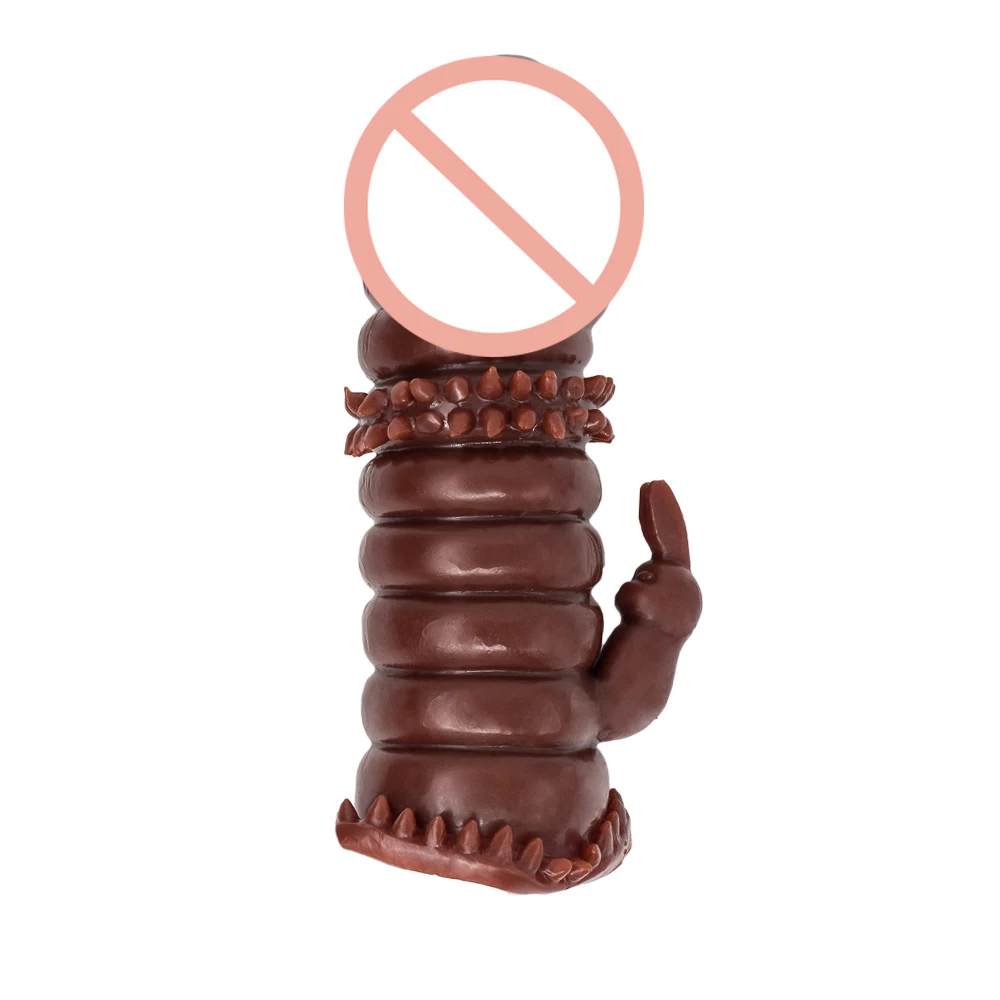 Для взрослых кроличьи шипы многоразовый презерватив для увеличения полового