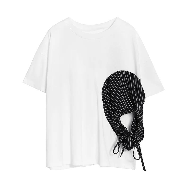 Max LuLu летние модные роскошные европейские женские короткие топы женские черные футболки Harjuku полосатые повседневные хлопковые футболки размера плюс