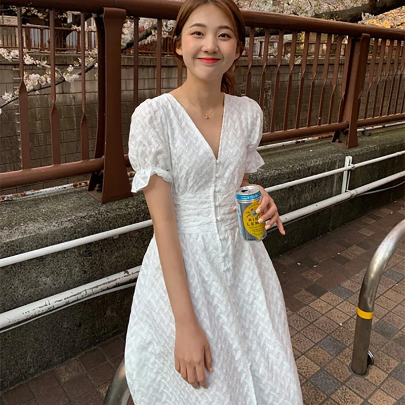 SISPELL летнее однотонное платье для женщин с v образным вырезом и расклешенными