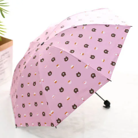 Fold Sunny Black Rubber Sunscreen Too Parasol Men And Women Umbrella Defence Ultraviolet Sunshade YS230- | Дом и сад