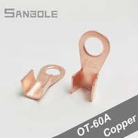 splice terminal ot 60a circular wire naked battery cable dia copper electrical connector open lugs 60a 100pcs