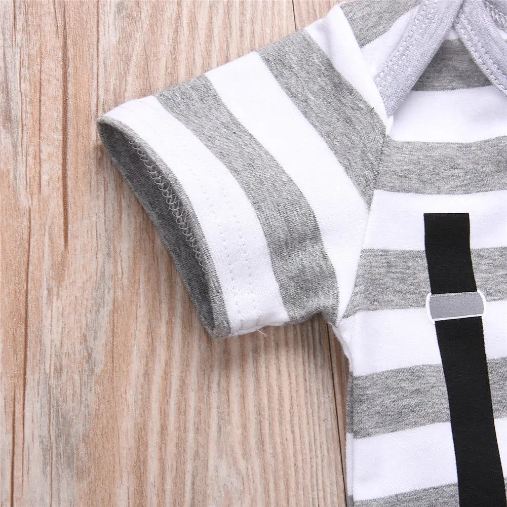 Хлопковый комбинезон в полоску для новорожденных мальчиков 0-18 месяцев |