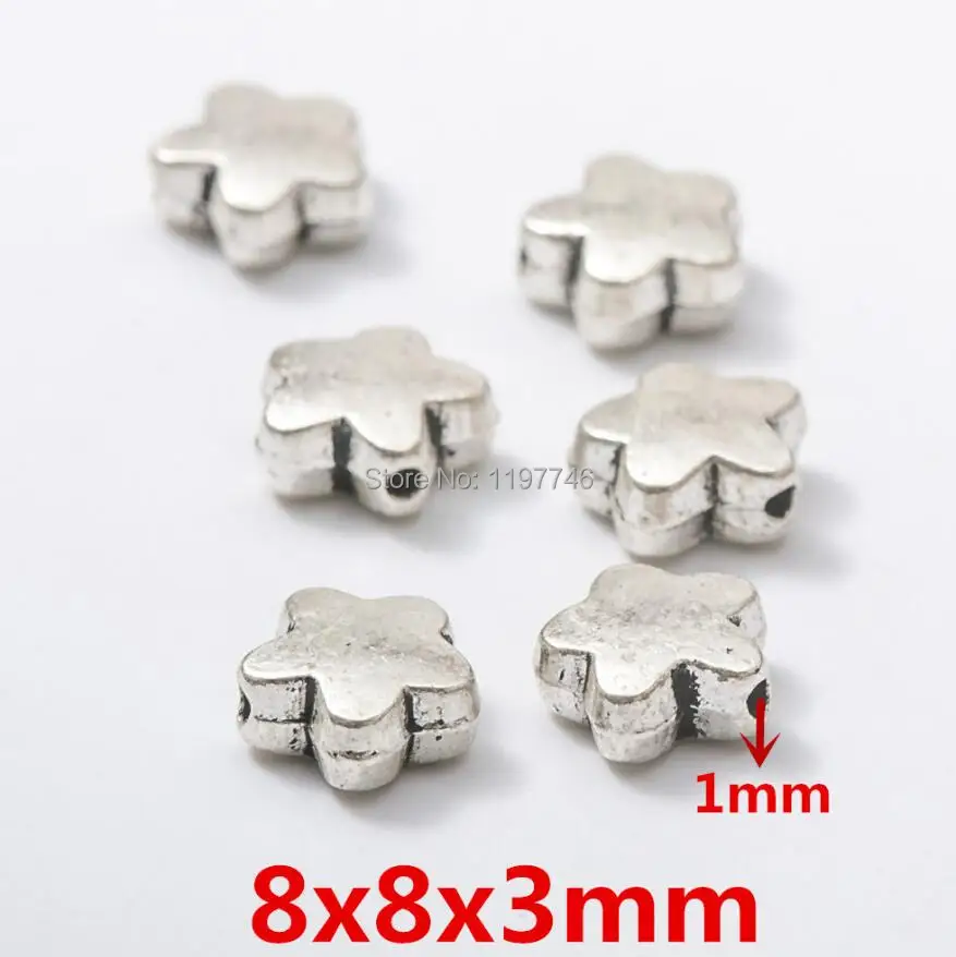 Silver Beads for Jewelry making 10pcs Metal Small Hole Heart Flower Charms Round Spacer Bracelets | Украшения и аксессуары