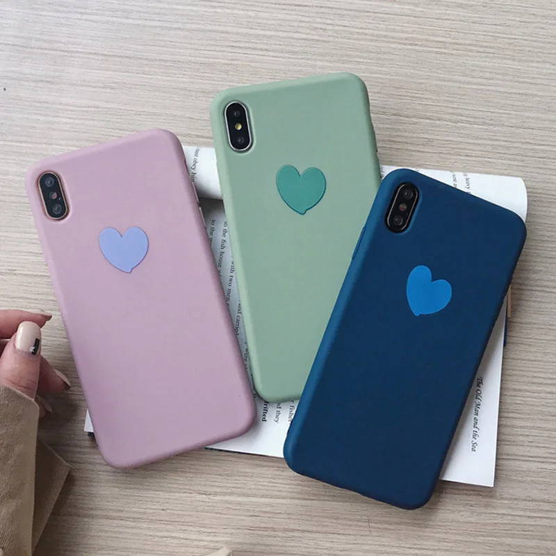 Чехол для телефона USLION Love Heart iPhone X XS XR Xs Max мягкий силиконовый чехол из ТПУ ярких