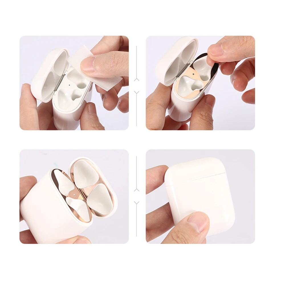 Новая защитная коробка 5 шт металлическая защита от пыли наклейка кожи для AirPods