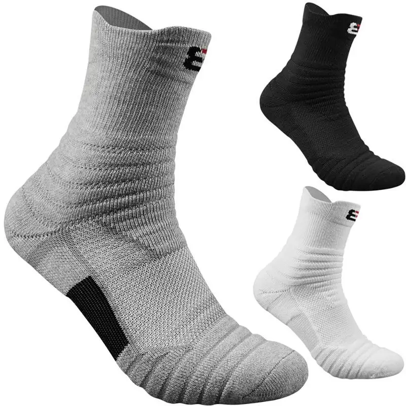 

A Pair Of Basketball Socks Man Long Thickening Towel Bottom Cotton Socks Outdoors Run Badminton Tennis Sport Socks