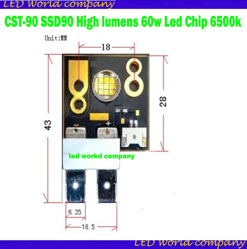 Светодиодный модуль SSD90 с высокой мощностью 60 Вт светодиодный чип 6500k градусов