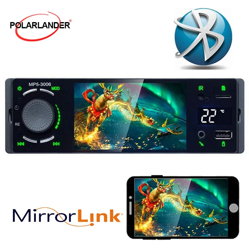 Авторадио Автомобильный радиоприемник 1din 4.1 &quotавтозвук mirrorlinklink Android стерео Bluetooth