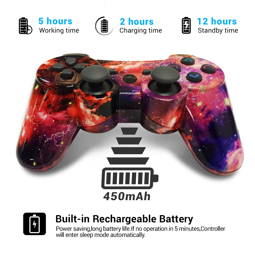K ISHAKO Favourite для совместимого геймпада Ps3 Bluetooth Джойстик вибратор SIXAXIS контроллер
