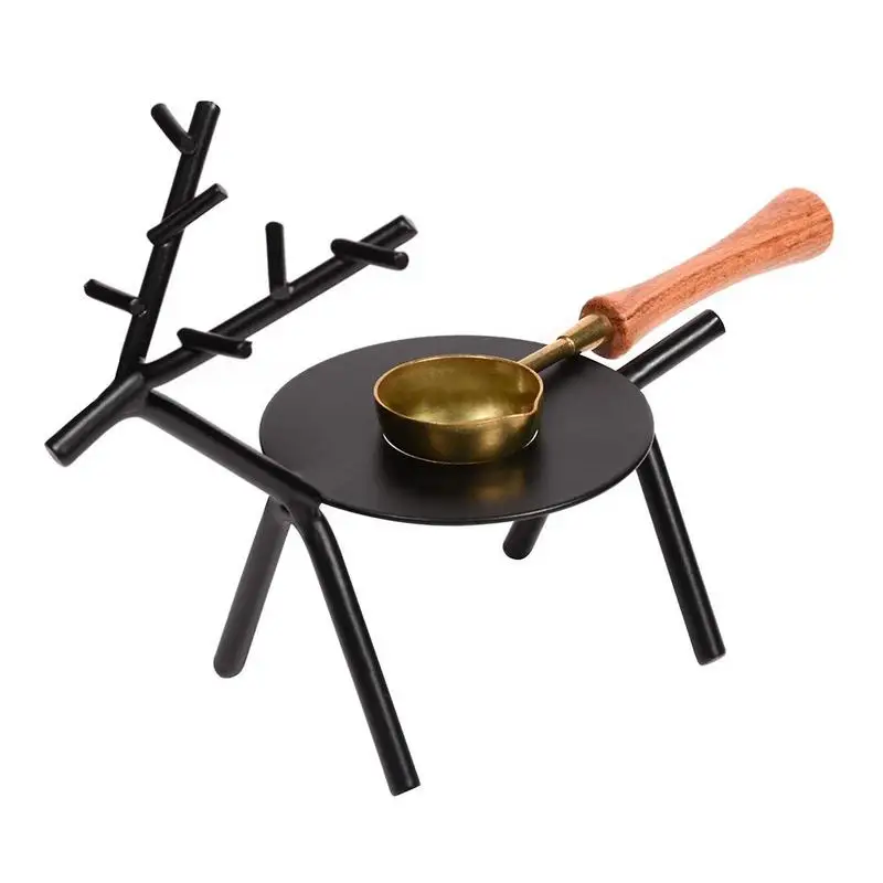 Ретро в форме оленя железная плита с латунная ложка воск уплотнение воском