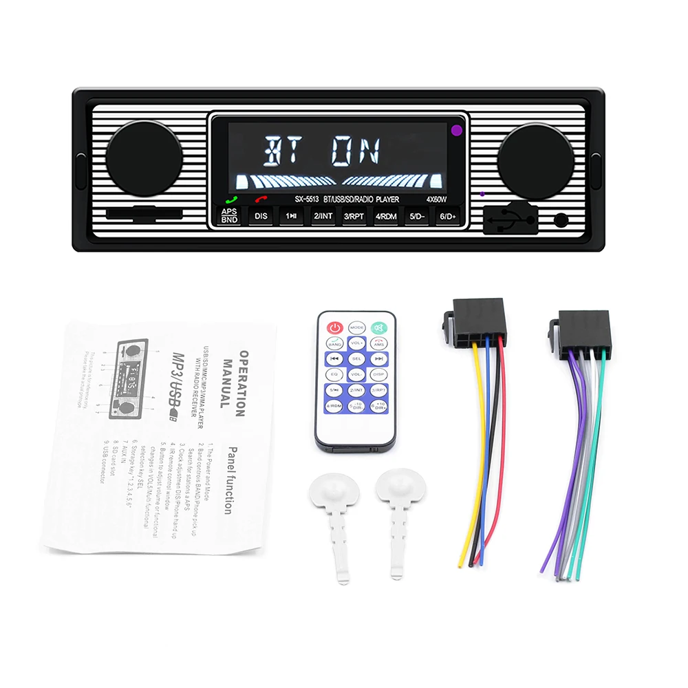 5513 Автомобильный MP3-плеер Bluetooth Hands-Free вызова FM радио музыкальный плеер с время