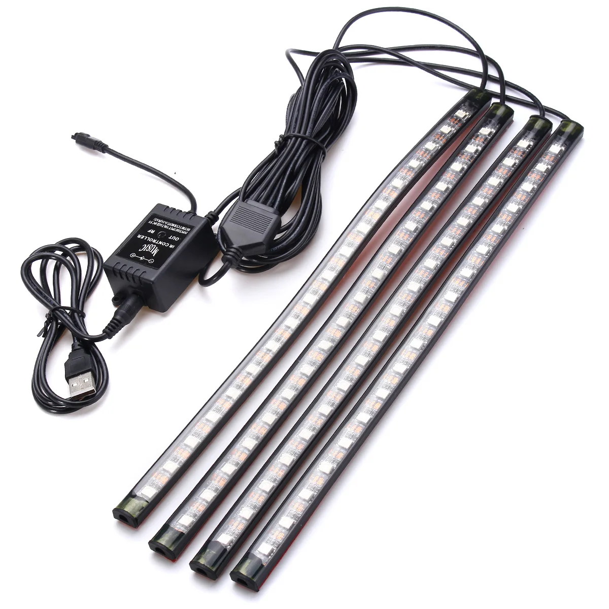 4 шт. 18 светодиодный USB внутренняя гибкая светодиодная лента RGB светильник полоска