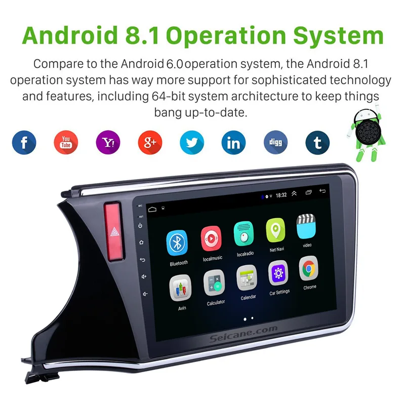 Seicane 2Din Android 8 1 автомобильный стерео GPS Navi 10 &quotHD 1024*600 сенсорный WIFI для 2014 2015 2016 2017