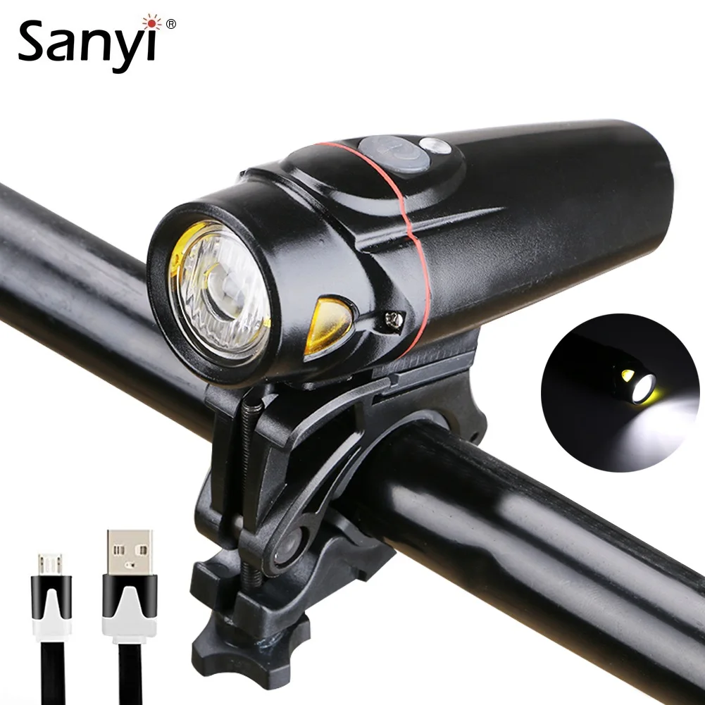 Sanyi велосипедная фара USB перезаряжаемая передняя лампа светодиодный фонарь на