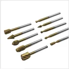 10 шт.компл. титановая фреза из быстрорежущей стали, вращающаяся фреза, напильник, резьба по дереву, резной нож, инструменты, аксессуары