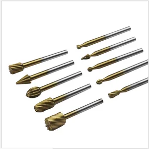 10 шт.компл. титановая фреза из быстрорежущей стали, вращающаяся фреза, напильник, резьба по дереву, резной нож, инструменты, аксессуары