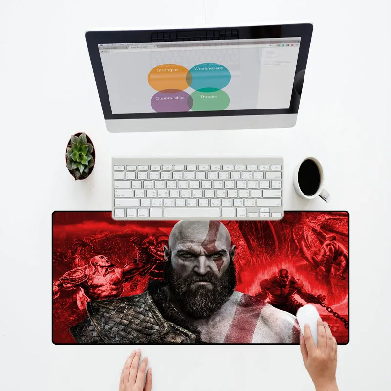 XGZ 900 400 клавиатура Игровой Коврик для мыши God of War офисный Декор Настольный коврик